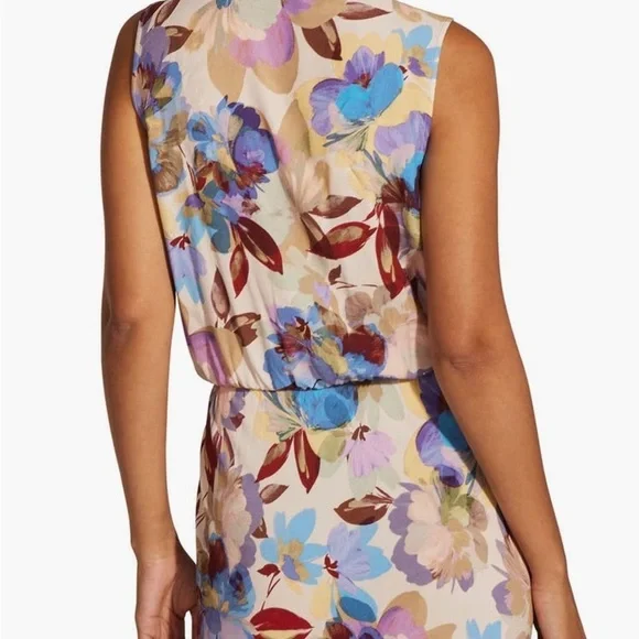Favorite Daughter The Nita Floral Sleeveless Blouson Pleated V neck Maxi Dress